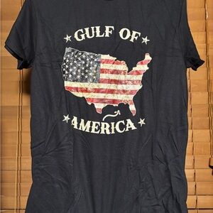 Gildan Black T-Shirt with USA Flag Map Design